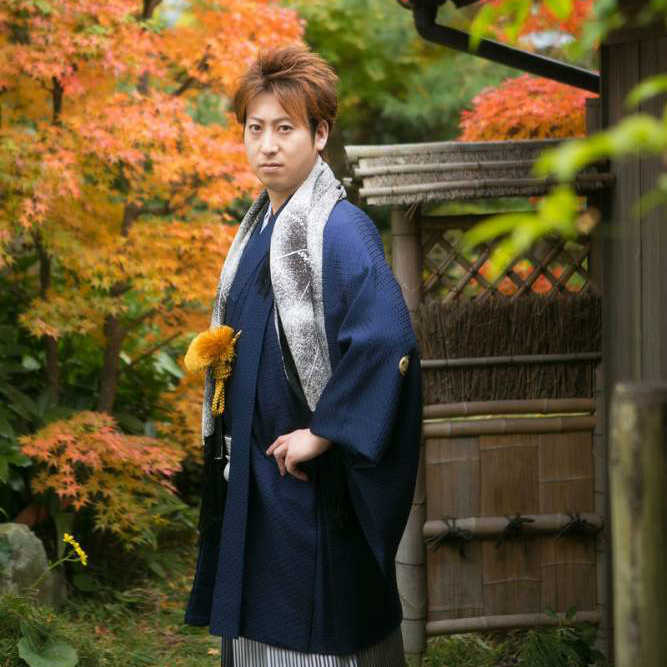 紅葉での和装羽織袴