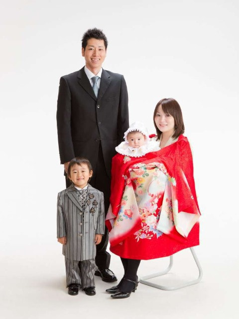 スタジオでのお宮参り撮影