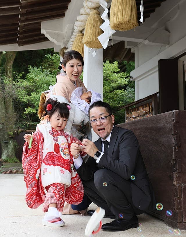 徳島 忌部神社での七五三 出張撮影の様子