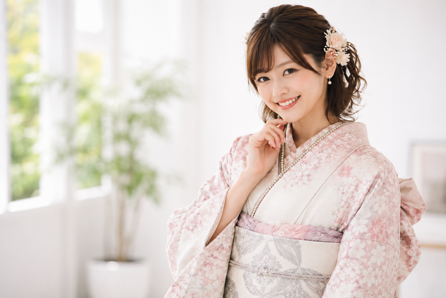 振り袖を着ての撮影