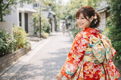 振り袖を着ておでかけ