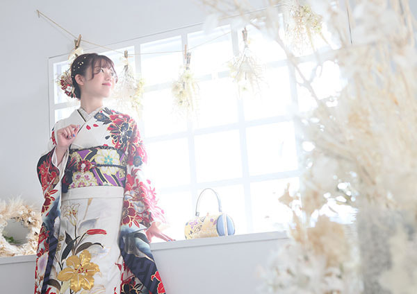振り袖での成人式記念写真