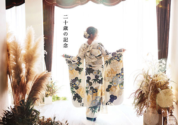 振り袖での成人式記念写真