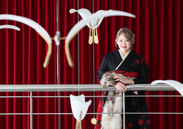 振り袖での成人式記念写真