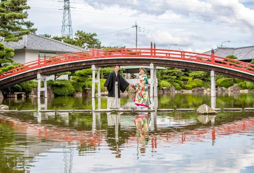 中津万象園での撮影